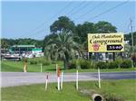 View larger image of Sign at entrance to RV park at OAK PLANTATION CAMPGROUND image #2