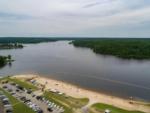 Overhead view of lake at site Lake Hawkins RV Park - thumbnail