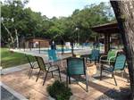 Patio area with tables at FLAT CREEK FAMILY CAMPGROUND - thumbnail