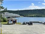 The boat dock and Nisutlin Bay Bridge at Teslin Lake - thumbnail
