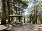 View larger image of A picnic table overlooking the water at TWO LAKES CAMPING AREA image #9