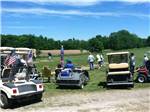 A group of golf carts and people playing horseshoes at TOWN & COUNTRY CAMP RESORT - thumbnail