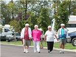 Two couples walking by the sites at OLDE STONE RV RESORT - thumbnail