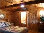 Cabin interior at Shipshewana Campground North Park & Amish Log Cabin Lodging - thumbnail