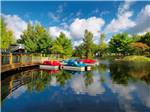 View larger image of Paddle boats on the lake at THE VILLAGES AT TURNING STONE RV PARK image #5
