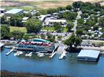 Aerial view of park and barge at SUGAR BARGE RV RESORT AND MARINA - thumbnail
