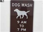 View larger image of A sign for the dog wash at MIDLAND RV CAMPGROUND image #2