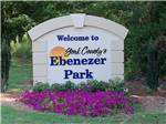 Welcome sign at Ebenezer Park - thumbnail