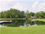 A dock and a dog on the lake at COUNTRY OAKS RV PARK & CAMPGROUND - thumbnail