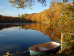 Canoe on the lake at Beaver Dam Campground - thumbnail