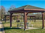 Grassy area with four gazebos at DRAFTKINGS AT CASINO QUEEN RV PARK - thumbnail