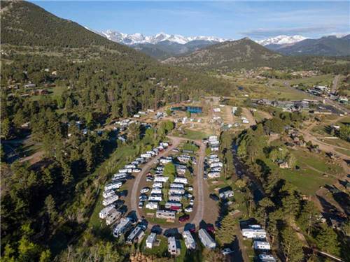 An aerial view of the campsites at MANOR RV PARK