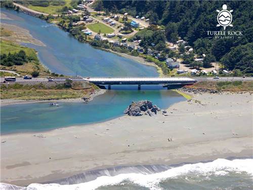 Aerial view over campground at TURTLE ROCK RV RESORT