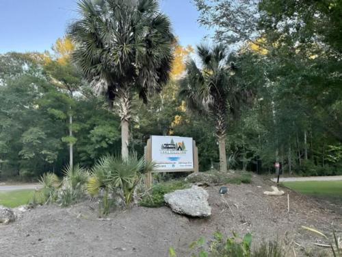 Welcome sign at site Lake Moultrie RV Park & Marina