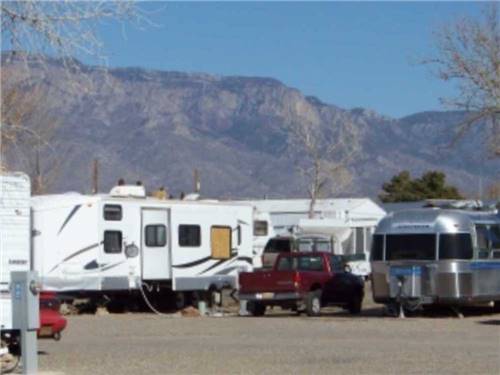 Travel trailers at sites