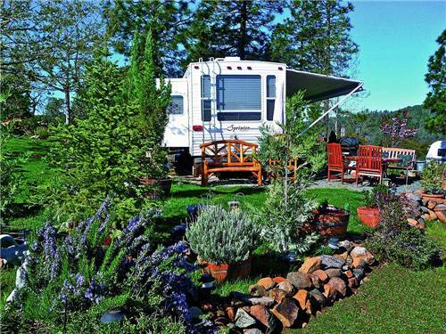 Trailer camping at campsite at THOUSAND TRAILS LAKE OF THE SPRINGS