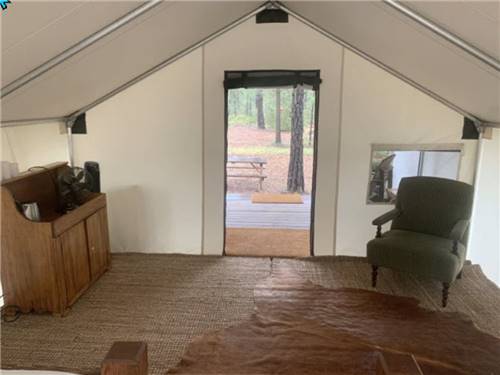 Sitting area in the tent