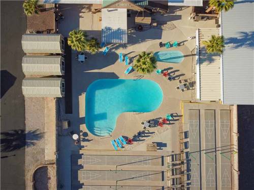 An aerial view of the swimming pool at GILA MOUNTAIN RV PARK
