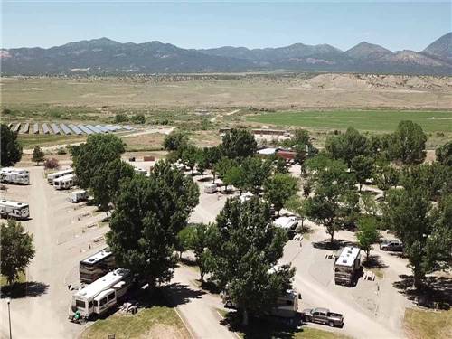 An aerial view of the campsites at SLEEPING UTE RV PARK