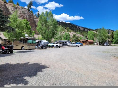 Parked RV's at site Elkhorn RV Resort