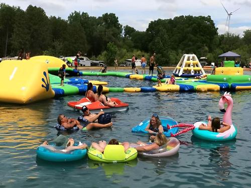 Water playground at Glacier Valley Campground