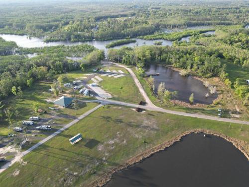 Aerial view of the campground and lake at DEAD LAKES PARK RV & CAMPGROUND