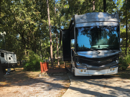 Parked RV at Sunburst RV Resort