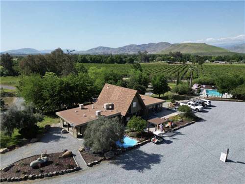 Aerial view of the office building at LEMON COVE VILLAGE RV PARK