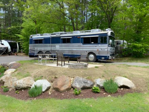 Parked RV at site Spacious Skies Seven Maples
