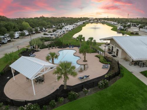 Overhead view at site Highway 6 RV Resort