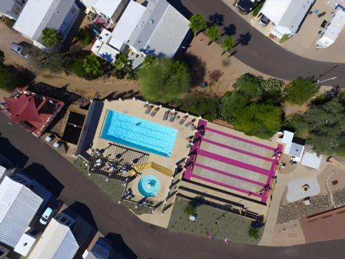 Aerial view of the pool