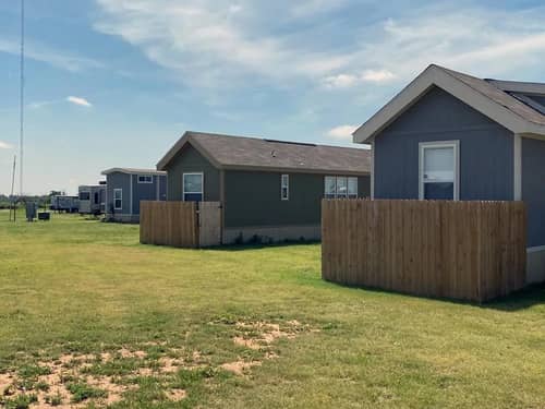 A row of campground units