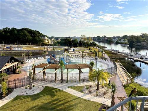 An aerial view of the swimming pool at NMB RV RESORT AND DRY DOCK MARINA