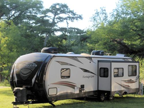 Trailer parked at site Camp Riverview