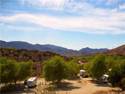 Aerial view of mountains and trees at THOUSAND TRAILS SOLEDAD CANYON