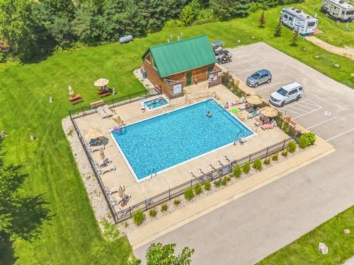 View of the pool at Northwoods RV Resort
