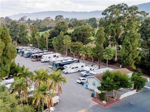 Aerial view of sites at Earl Warren Showgrounds RV Park