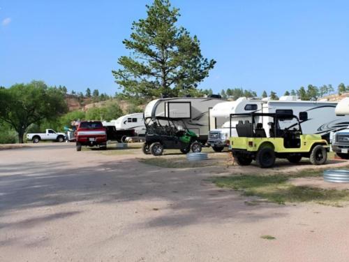 RVs parked in sites