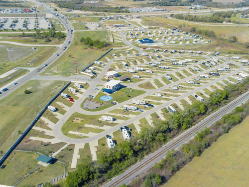 Aerial view of the park at Belaire Junction RV Park