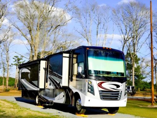 Parked RV at site 4 County RV Park & Campground