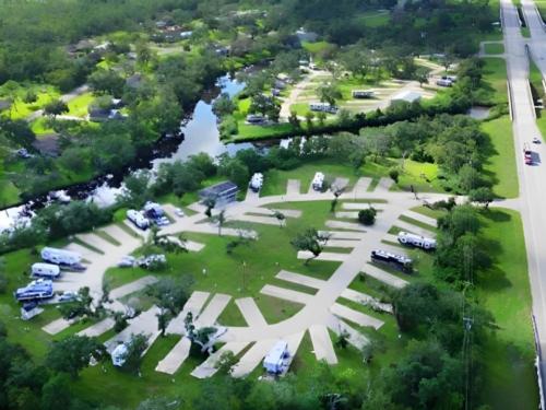 Aerial view of the RV park