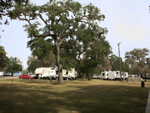 Parked trailer's at Bayou Oaks RV Resort