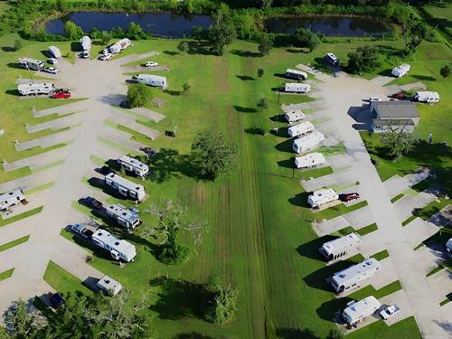 Aerial view of the park Brazoria RV Park
