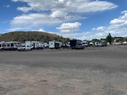 Parked trailers at site Sevier River RV Park