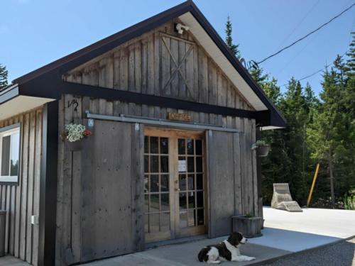The campground office and a dog