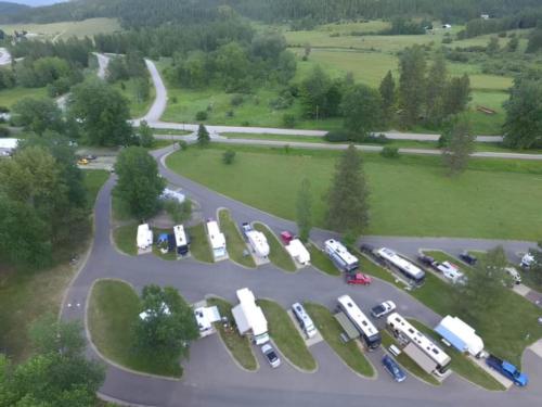 Overhead view at site CDA River RV, Riverfront Campground