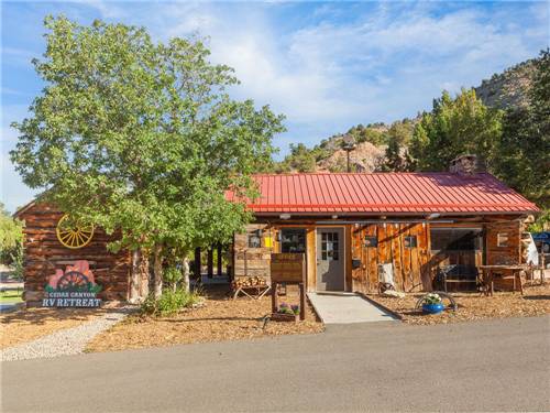 The front of the office building