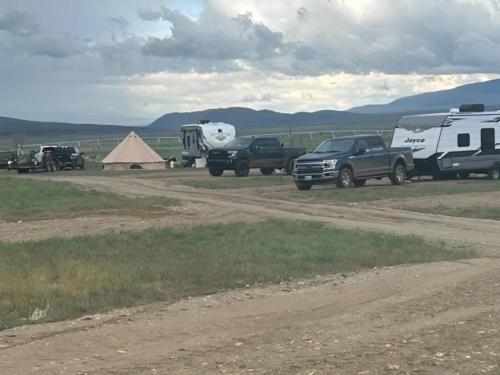 Parked RV at City of Rocks Camp and Climb