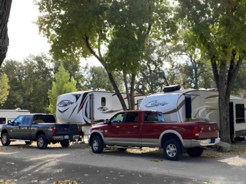 Parked RV's at site Clear Lake Campground
