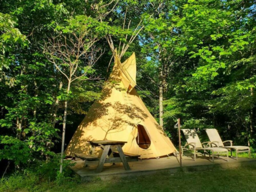 Glamping tent at Sleeping Bear Retreat